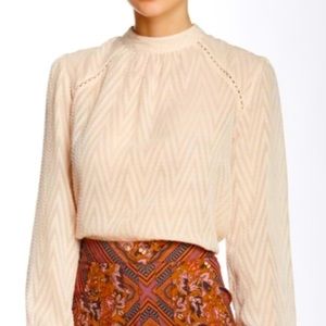 Free People After Midnight Champagne Chevron Blouse